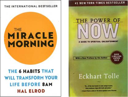 Set 2( Two) Self Help Books-The Miracle Morning &Power Of Now
