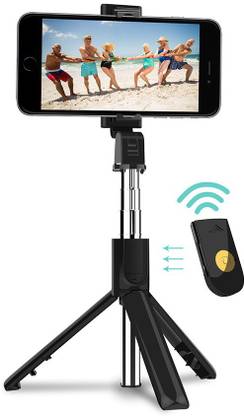 F FERONS K07 Selfie Stick, 3 in 1 Extendable Selfie Stick Tripod with Detachable Bluetooth Wireless Remote Phone Holder Compatible with All Phone and Android Smartphone Tripod, Tripod Kit
