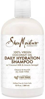 Shea Moisture Daily Hydration Shampoo 100% Virgin Coconut Oil w/ Coconut Milk & Acacia Senegal 13 oz