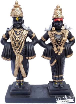 Vrusham Creations Sai Amrut Vitthal rukmini statue 9 inch Decorative Showpiece  -  23 cm