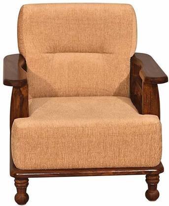CHITRA FURNITURE Solid Wood Sheesham Wood One Seater Sofa For Living, Waiting Room/ Office Fabric 1 Seater  Sofa
