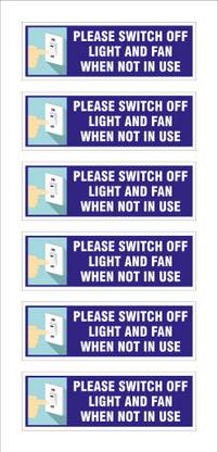 Color Crafts 30.48 cm Please Switch Off Lights When Not In Use Sign Poster Good Design Self Adhesive Sticker