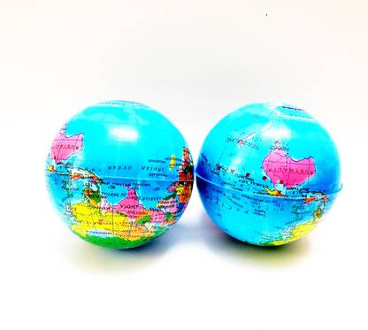 ShopTalk World map squeeze smiley ball02  - 6 cm