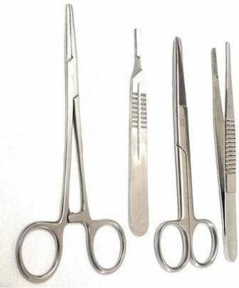 ARINEO 4 PC. SET -NEEDLE HOLDER,B.P HANDLE, DRESSING SCISSOR, DISSECTING FORCEP (NON-TOOTHED) Utility Forceps