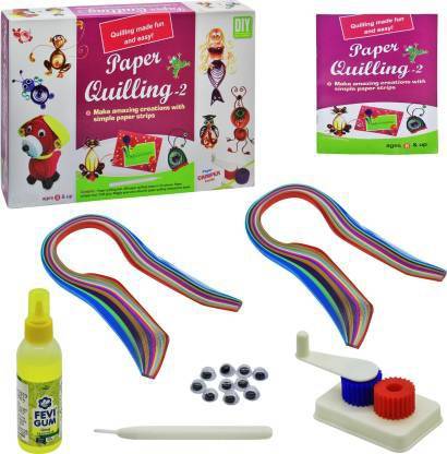SABIRAT Paper Quilling Set -2 Kit for Kids, Create Creative Designs 200 Quilling Strips In 10 Colours | Craft Games | Craft Set for Kids 7-12 |