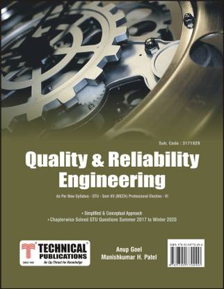Quality and Reliability Engineering for GTU 18 Course (VII - Mechanical - 3171929 - Pro. Elect. - VI)