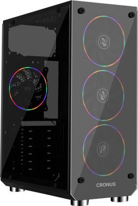 ZEBRONICS ZEB-877B-CRONUS Mid Tower Cabinet with USB 2.0 and USB 3.0 Ports Compatible with Gaming Console