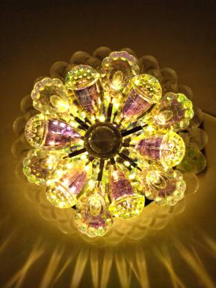 Harbacore Fancy Crystal LED Ceiling Light (Decorative Multicolor & Color Changing Rotating Roof lamp light for home, office, balcony, Porch and Rooms) Ceiling Light Ceiling Lamp