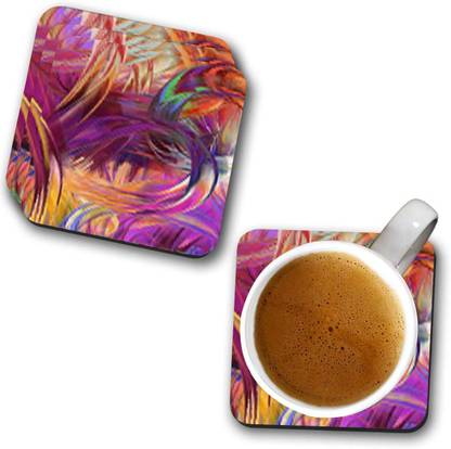 CVANU Square Wood Coaster Set