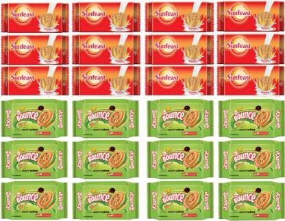 Sunfeast bounce elichi cream 400 gm and glucose biscuits 720 gm Plain Biscuit