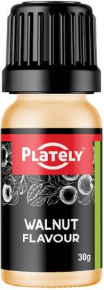 Plately Food Flavour - Walnut - Food Flavour Essence for Baking Cakes, Cookies, Chocolates, Ice Creams, Desserts, 30g Walnut Liquid Food Essence