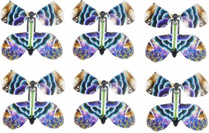 D'Mega Mart 6 PCS Flying Butterflies Funny Wind Up Butterfly Toy Surprise Magic Butterfly Flying Butterfly Gag Toy