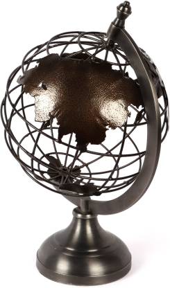 Metal Decorative 8 Inch Globe Brown