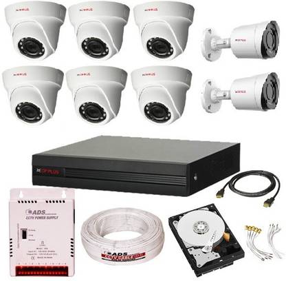 CP PLUS ADSVISION 8CH POWERSUPPLY 3+1 WIRE ROLL CPPlus Full HD 8Ch DVR + 6 DOME and 2 Bullet CAMERA 2.4 MegaPixel Nightvision + Seagate or WD Hard Drive 2TB + BNC & DC Pin Set - Full CCTV Security Camera kit. (Camera and DVR 2 year warranty HDD 1YEAR WARRANTY). (TRUSTED PURCHASE BY AASHU DIGITAL STUDIO). Security Camera