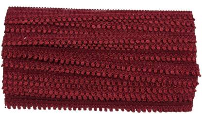 Utkarsh CWG0114-00 Pack of 1 (25 Mtr Roll and 1.2cm Width) Maroon Payal Gota Trim Laces and Borders Craft Material for Bridal Ethnic Wear Suits Sarees Falls Lehengas Dresses/apparel Designing Embellishment & Decoration Purpose Lace Reel
