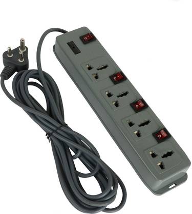 Coaster Extension Board | 5 Socket | 5 Switch | 5 M Wire 5  Socket Extension Boards