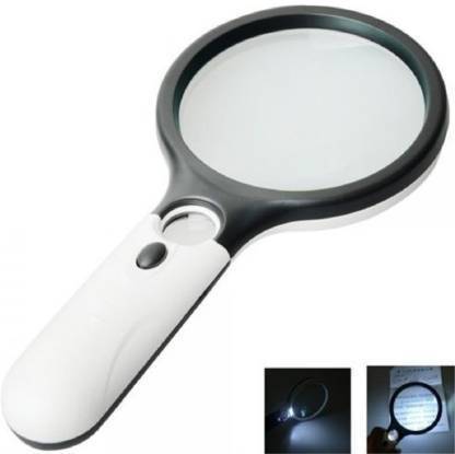 FB 3 LED Light 45X Times Handheld Mini Pocket Microscope Reading Magnifying Glass Lens Jewelry Loupe 3X and 45X Loupe (Black, White) 45X Magnifier