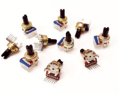 ERHIndia (Pack of 10 pcs) 100k Volume Control Variable Resistor Potentiometer 100 k 3 pin Controller for DIY Amplifier Kits and Home Theaters 6 Pin Tone Small