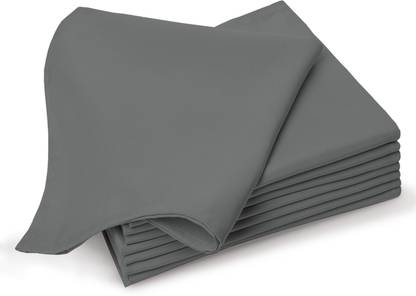 Pizuna 100% Long Staple Cotton Dark Grey Small Dinner Napkins - 14 inch x 14 inch (Set of 8), Soft, Premium, Durable Dark Grey Cloth Napkins