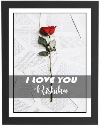 Beautum I Love You Rishika Name Love You Printed Unique Digital Reprint 9inch x 13inch Painting Model No:CMGHP017565 Digital Reprint 13 inch x 9 inch Painting