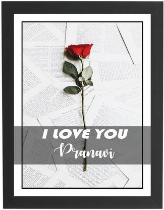 Beautum I Love You Pranavi Name Love You Printed Unique Digital Reprint 9inch x 13inch Painting Model No:CMGHP015964 Digital Reprint 13 inch x 9 inch Painting
