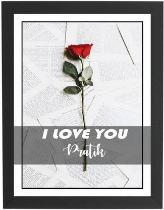 Beautum I Love You Pratik Name Love You Printed Unique Digital Reprint 9inch x 13inch Painting Model No:CMGHP016088 Digital Reprint 13 inch x 9 inch Painting