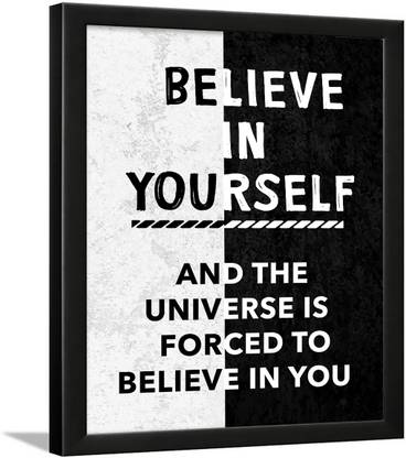 Believe in Yourself Quote with Frame - Believe in Yourself Photo Frame - Believe in Yourself Wall Décor Poster Paper Print