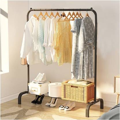 ADA Heavy Duty Metal Clothing Garment Rack Multipurpose Clothes Rack with Bottom Shelves Iron Wall Shelf