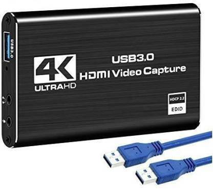microware 4K Audio Video HD USB3.0 to HDMI Video Capture Card Full HD 1080P 60fps Reliable Portable Video Converter for Xbox Nintendo Switch PS4 Camera PC Laptop Game Streaming Live Broadcasts Video Record Media Streaming Device