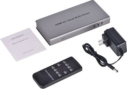 microware 4X1 HDMI Multi-viewer HDMI Quad Screen Real Time Multiviewer with HDMI Seamless Switcher Function Full 1080P and 3D Media Streaming Device