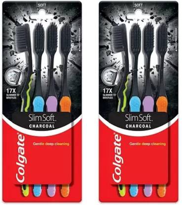 Colgate Slim Soft Charcoal Combo Packs Extra Soft Toothbrush