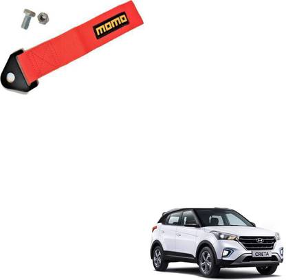 SEMAPHORE Universal Premium RED MOMO TOW BELT & STRAP Front & Rear For Hyundai Creta 0.24 m Towing Cable
