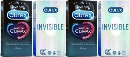 DUREX Mutual Climax and Invisible (Pack of 4) Condom