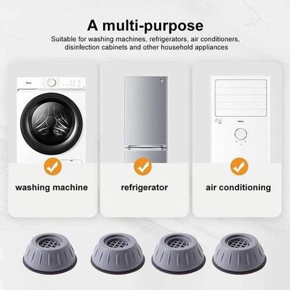 NIPRAM NATIONAL Anti Vibration Pads with Suction Cup Feet, Fridge Washing Machine Leveling Feet Anti Walk Pads Shock Absorber Furniture Lifting Base 4Pcs ,LG SAMSUNG IFB MARQ TOSHIBA OTHAR WASHING MACHINE BRAND Table Legs