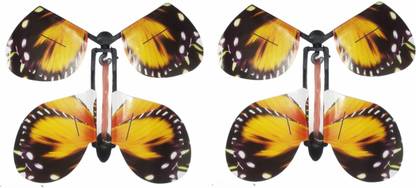D'Mega Mart 2 PCS Flying Butterflies Funny Wind Up Butterfly Toy Surprise Magic Butterfly T Flying Butterfly Gag Toy