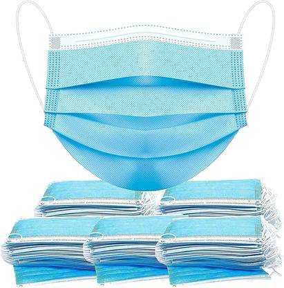 Double tree 3 Layered Face Mask with Nose Pin 100% Certified pack of 100 C19 Water Resistant Surgical Mask