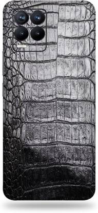 जीवा क्रिएशन High Quality Black Crocodile Mobile back screen protector, skin or vinyl wrap for realme 8pro with camera protector (Back + Camera + Sides) realme 8 pro, realme 8pro मोबाइल स्किन