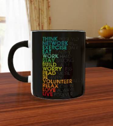 BM SALES mug of motivation quote design print on mug (capacity-325ml) and size (hight-9.6cm and length-12cm) Ceramic Coffee Mug