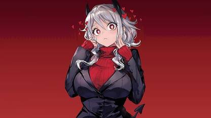 Anime Girls Simple Background Helltaker Modeus Helltaker Matte Finish Poster Paper Print