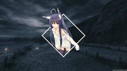 Anime Girls Picture In Picture Neko Loli Matte Finish Poster Paper Print