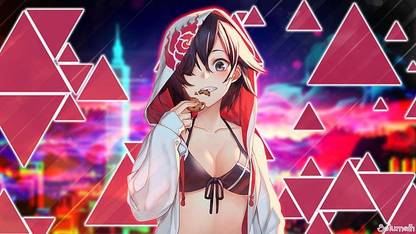 Anime Girl Bikini Cookie Matte Finish Poster Paper Print