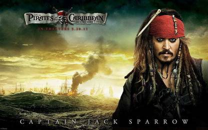Johnny Depp In Pirates Of The Caribbean 4 Pirates Of The Caribbean Movie Matte Finish Poster Paper Print