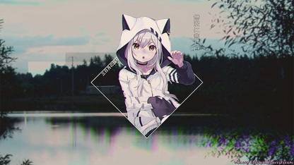 Anime Girls Anime Vectors Picture In Picture Blurred Matte Finish Poster F-56 Paper Print