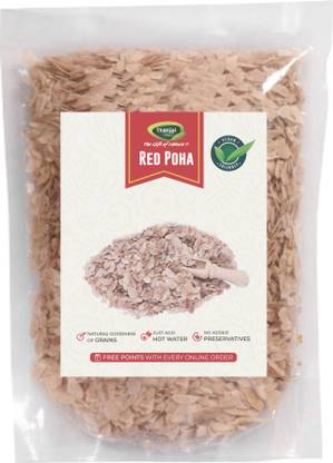 THANJAI NATURAL 5000g Premium Quality Red Rice Poha (Flattened Rice) | Red Poha (Medium Grain)