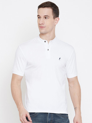 Buy Solid Men White T-Shirt online at 