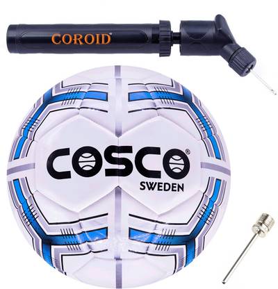 COSCO Sweden Football (Color & Design on Availability) With Dual Action Ball Pump Football - Size: 5