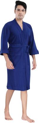 HotGown Plain Royal Blue Large Bath Robe