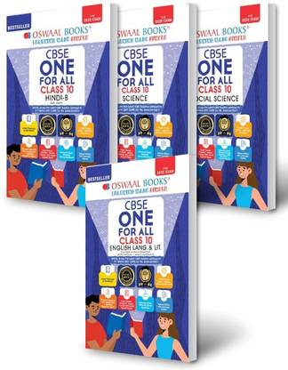 Oswaal CBSE ONE for ALL Class 10 (Set of 4 Books) Science, Social Science, English, Hindi B [Combined & Updated for Term 1 & 2]