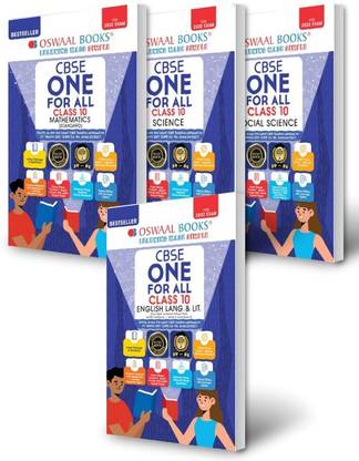 Oswaal CBSE ONE for ALL Class 10 (Set of 4 Books) Mathematics (Standard), Science, Social Science, English, [Combined & Updated for Term 1 & 2]