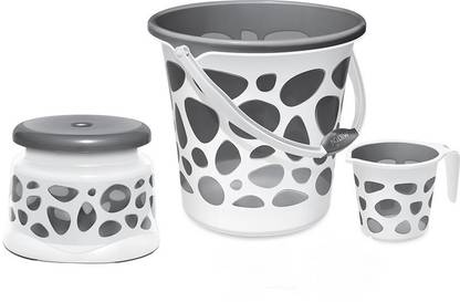 MILTON Duplex Bucket Set Of 3 Pcs Capacity 20 L 20 L Plastic Bucket